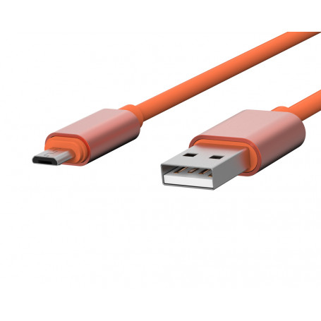 CABLE USB CHARGE & SYNCHRO VERS MICRO-USB 1,7M ORANGE - JAYM® COLLECTION POP**