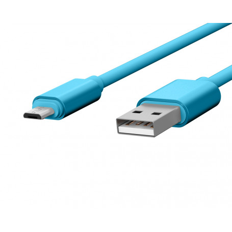 CABLE USB CHARGE & SYNCHRO VERS MICRO-USB 1,7M BLEU - JAYM® COLLECTION POP**
