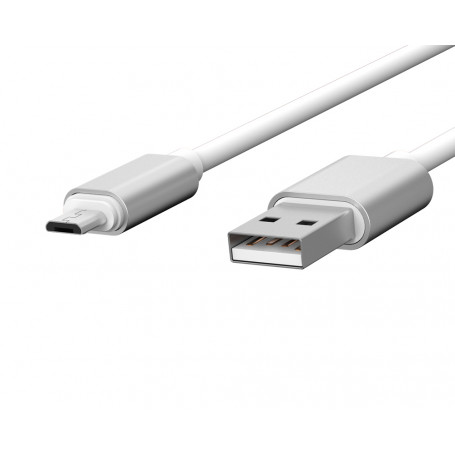CABLE USB CHARGE & SYNCHRO VERS MICRO-USB 1,7M BLANC - JAYM® COLLECTION POP**