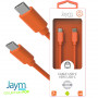 CABLE CHARGE & SYNCHRO USB-C VERS USB-C PD (27W) - LONGUEUR 1.5M - ORANGE - JAYM® COLLECTION POP