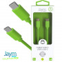 CABLE CHARGE & SYNCHRO USB-C VERS USB-C PD (27W) - LONGUEUR 1.5M - VERT - JAYM® COLLECTION POP