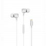 KIT PIETON ECOUTEURS INTRA-AURICULAIRES LIGHTNING (MFI) + TELECOMMANDE + MICRO BLANC - FOREVER**