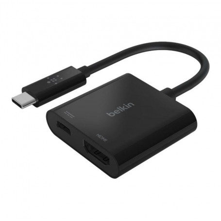 ADAPTATEUR HUB USB-C VERS HDMI + CHARGE USB-C - NOIR - BELKIN