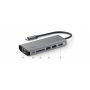 ADAPTATEUR HUB 6-EN-1 USB-C VERS HDMI + 2 USB-A + ETHERNET + SD + 1 USB-C - GRIS - BELKIN
