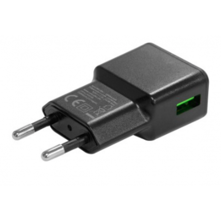 CHARGEUR SECTEUR USB-A 12W 2.4A NOIR - GRAB 'N GO - BULK