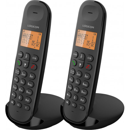 TELEPHONE DECT ILOA 255 DUO 2 POSTES - MAINS LIBRES + RÉPONDEUR - NOIR - LOGICOM